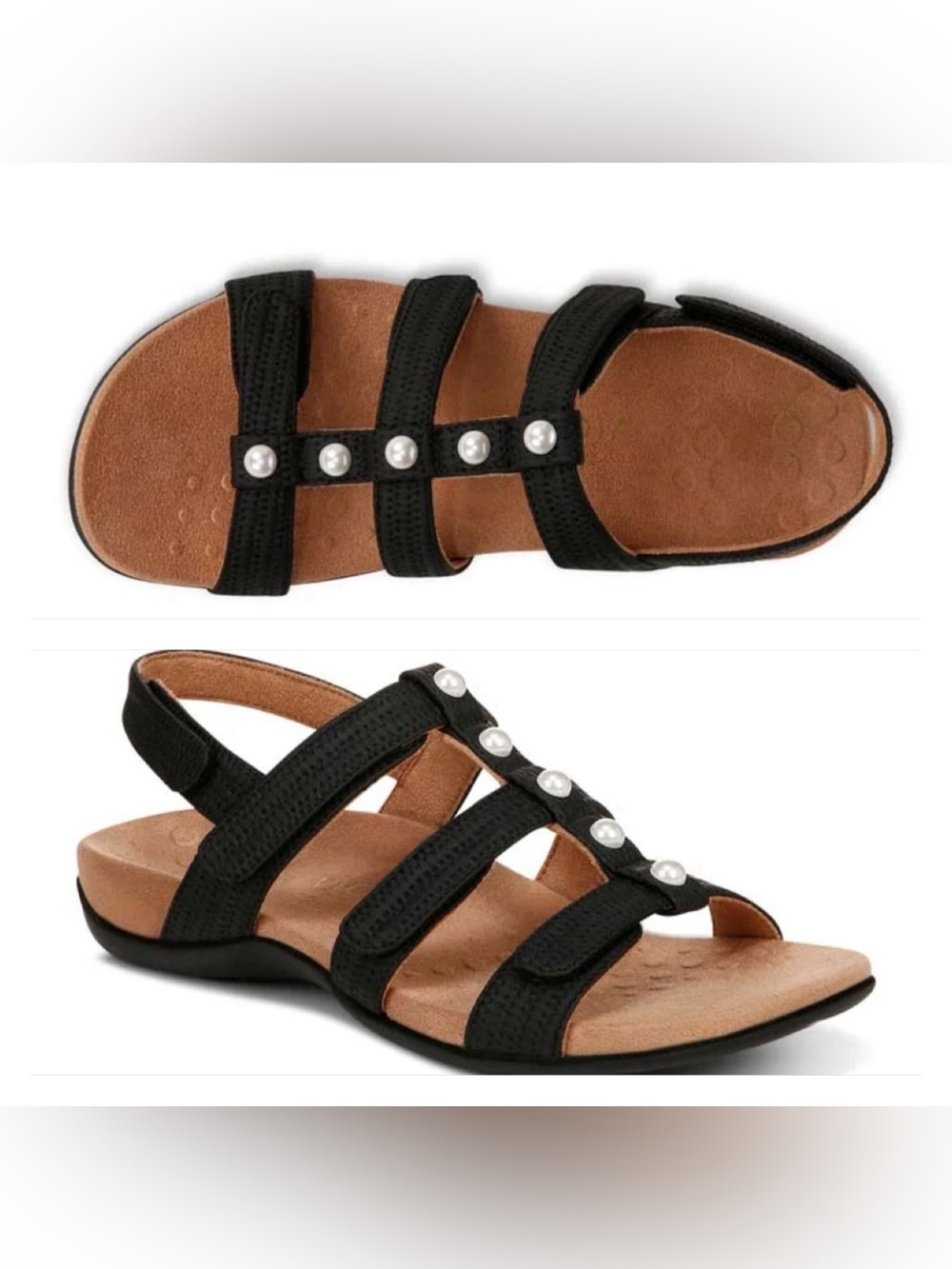 NEW Vionic Amber Pearl Sandals Adjustable Strap
